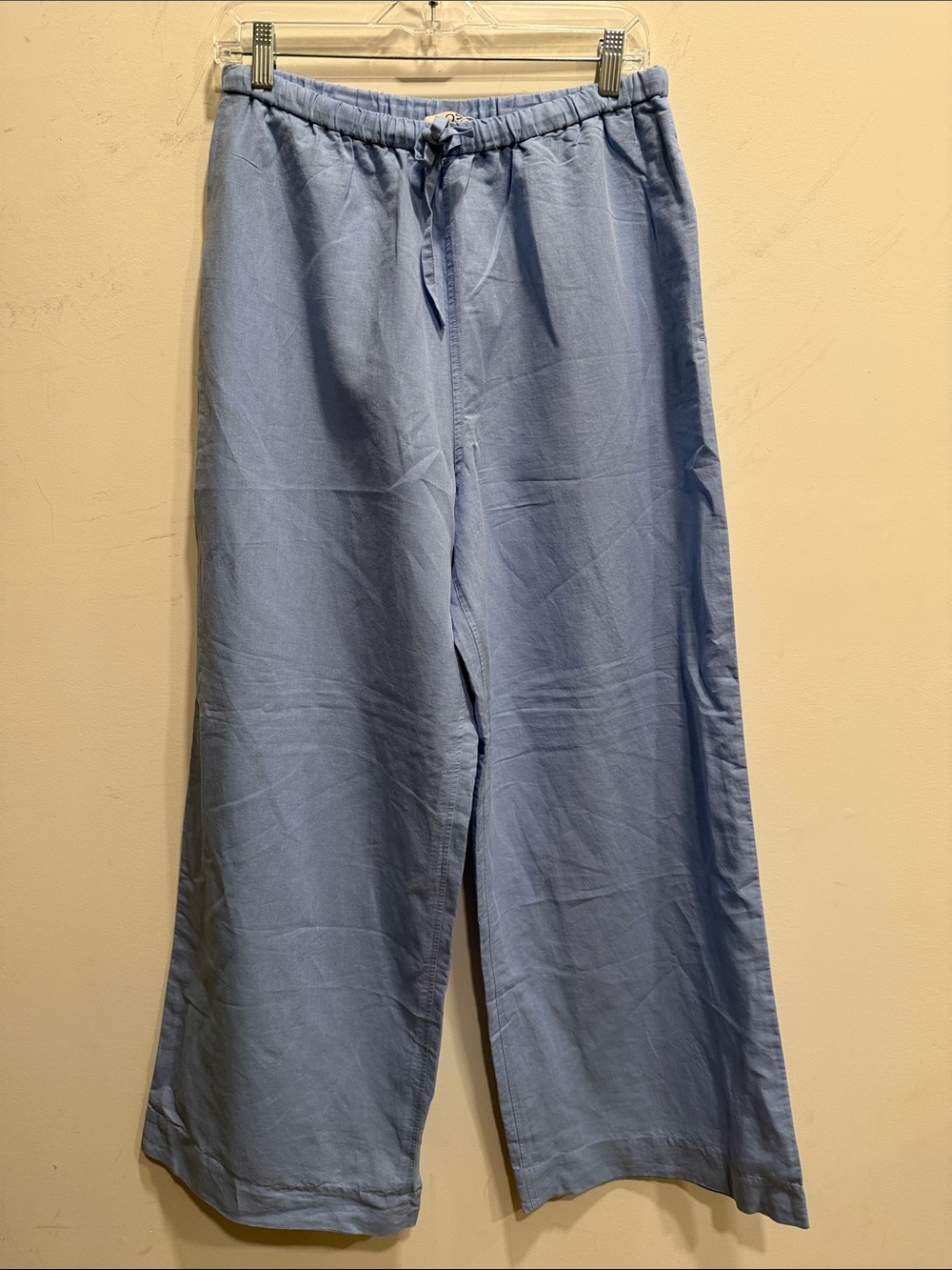 COS Light Blue Drawstring Wide-Leg linen Pants